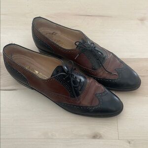 Salvatore Ferragamo Black and Brown Brogues